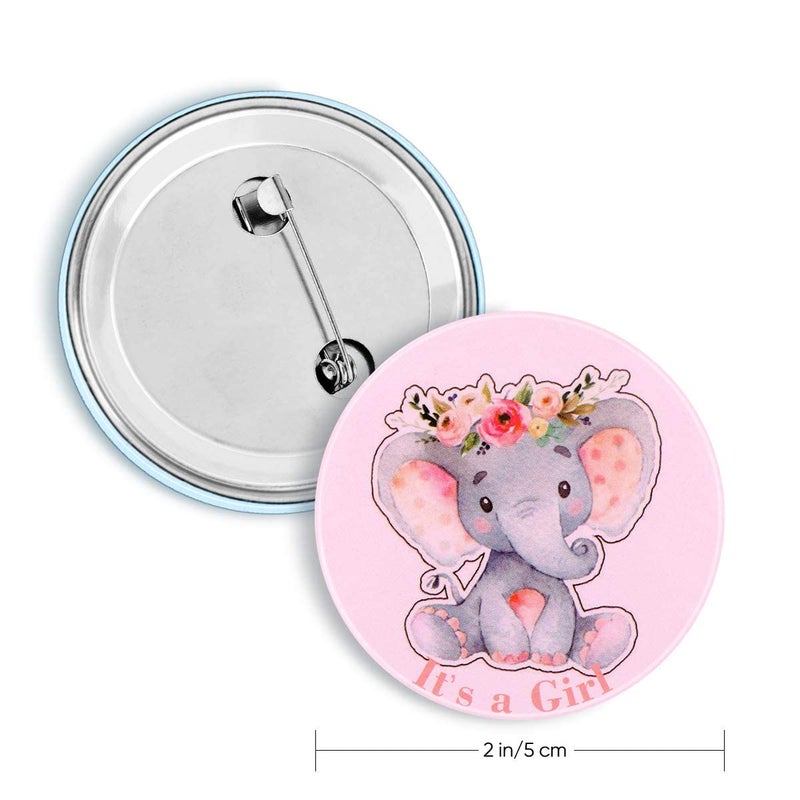 iMagitek 40 Pcs Elephant Gender Reveal Button Pins Blue Elephant Team Boy Pink Elephant Team Girl Button Pins for Baby Shower Party Favors Gender Reveal Party Game Supplies - Image 2